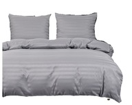 Jednofarebná posteľná bielizeň 160 x 200 pruhov Sada hladká elegantná oceľ Jednofarebná posteľná bielizeň 160 x 200 pruhov Sada hladká elegantná oceľ