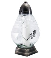 Veľká sviečka s ružovým krížom, jedinečný sklenený lampáš, 37 cm, originál striebro Veľká sviečka s ružovým krížom, jedinečný sklenený lampáš, 37 cm, originál striebro