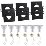 6x POHYBLIVÁ ŠTVERCOVÁ HALOGÉNOVÁ LAMPA + 6x teplá žiarovka GU10 6x POHYBLIVÁ ŠTVERCOVÁ HALOGÉNOVÁ LAMPA + 6x teplá žiarovka GU10