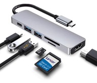 Adaptér 6v1 HUB USB-C HDMI 4K SD Macbook Pro / Air Adaptér 6v1 HUB USB-C HDMI 4K SD Macbook Pro / Air