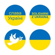 Nálepky s vlajkou Ukrajiny, 40 mm, 24 kusov