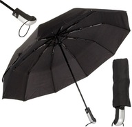 PEVNÝ DÁŽDNIK SKLADACÍ DÁŽDNIK AUTOMATICKÝ UNISEX ČIERNY SILNÝ + POTAH PEVNÝ DÁŽDNIK SKLADACÍ DÁŽDNIK AUTOMATICKÝ UNISEX ČIERNY SILNÝ + POTAH