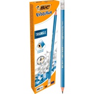 Bic Evolution HB trojuholníková ceruzka s gumou, 12 ks