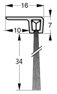Hliníkové pásové kefové tesnenie na dvere 100 cm