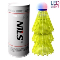 NILS Sada 3x NYLON LED badmintonových raketoplánov
