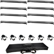 SET 8x COLORSTAGE LED BAR 24x3 RGB 8 SEKCIÍ KÁBLE DIAĽKOVÝ KRYT SET 8x COLORSTAGE LED BAR 24x3 RGB 8 SEKCIÍ KÁBLE DIAĽKOVÝ KRYT