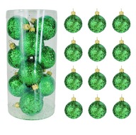 ZELENÉ BUBLINY NA VIANOČNÝ STROMČEK BUBLINY NA VIANOČNÝ STROMČEK SADA 12 ks 5cm GLITTER GULTER