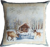 Gobelínová obliečka na vankúš 45x45 cm ZIMNÉ sobie hory Gobelínová obliečka na vankúš 45x45 cm ZIMNÉ sobie hory