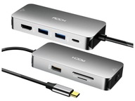 HUB 8v1 adaptér ROCK USB-C HDMI 4K SD pre Macbook HUB 8v1 adaptér ROCK USB-C HDMI 4K SD pre Macbook