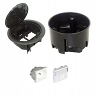 Podlahový BOX 1x zásuvka bez + 1x RJ45 6 netien. Podlahový BOX 1x zásuvka bez + 1x RJ45 6 netien.