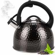 Rýchlovarná kanvica s píšťalkou, INDUKČNÝ PLYN, nerez, ČIERNA, 3L Rýchlovarná kanvica s píšťalkou, INDUKČNÝ PLYN, nerez, ČIERNA, 3L