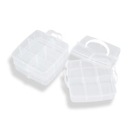 Organizér na korálky a kamienky, plastový, 18 priehradiek, 15,5x16x13cm, 1ks Organizér na korálky a kamienky, plastový, 18 priehradiek, 15,5x16x13cm, 1ks
