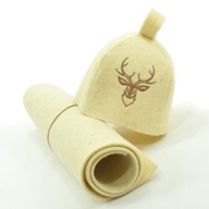Sauna / sacia sada - Klobúk, podložka / koberček -L Sauna / sacia sada - Klobúk, podložka / koberček -L