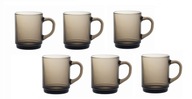 Hrnček s uškom, súprava, dymové sklo, 6x260 ml kusov, Duralex Sepia Hrnček s uškom, súprava, dymové sklo, 6x260 ml kusov, Duralex Sepia
