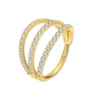 Náušnica, zlatá Clicker Hoop so zirkónmi TYTAN Helix, Conch, Lobe 1,2/8 Náušnica, zlatá Clicker Hoop so zirkónmi TYTAN Helix, Conch, Lobe 1,2/8