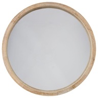 Okrúhle drevené rámové zrkadlo do kúpeľne, 50 cm