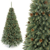 Umelý vianočný stromček Smrek strieborný so šiškou, 100 cm