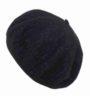 Vlnený baret čierny Woolmark strieborné trblietky 15 Vlnený baret čierny Woolmark strieborné trblietky 15