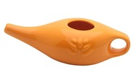 keramický neti hrniec, džbán na vyplachovanie nosa / pomaranč neti jala