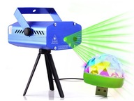 Laserový disco projektor, disco lampa, stroboskop