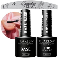 Claresa Set Base + Top No Wipe 2x hybridný lak na nechty + Pilník