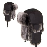 ZIMNÁ ČIAPKA Ushanka Teplá pánska kožušina Módna čierna Ushanka ZIMNÁ ČIAPKA Ushanka Teplá pánska kožušina Módna čierna Ushanka