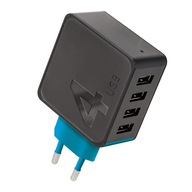 4x USB 4,8A čierna univerzálna nabíjačka 4x USB 4,8A čierna univerzálna nabíjačka