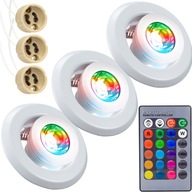 3x HALOGÉNOVÝ LED STROPNÝ BIELY S FARBAMI ?AR?WK? RGB LED DIAĽKOVÉ OVLÁDANIE 3x HALOGÉNOVÝ LED STROPNÝ BIELY S FARBAMI ?AR?WK? RGB LED DIAĽKOVÉ OVLÁDANIE