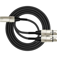 Kábel XLR M 3 pin - 2xXLR Ż 3 pin Kirin 1,8 M