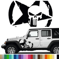 NÁLEPKA Grafika na auto JEEP Star Skull Star OFFROAD 50x30