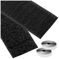 Samolepiaca páska na suchý zips ČIERNA lepiaca páska 20 mm SET háčik + slučka 5 metrov Samolepiaca páska na suchý zips ČIERNA lepiaca páska 20 mm SET háčik + slučka 5 metrov