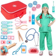 VEĽKÁ DREVENÁ LEKÁRKA SET DOKTOR DOKTOR hrajúci sa na doktora VEĽKÁ DREVENÁ LEKÁRKA SET DOKTOR DOKTOR hrajúci sa na doktora