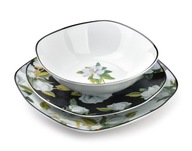 Súprava jedálenských tanierov 18 ks. Štvorec Pre 6 osôb S kvetmi Porcelán Súprava jedálenských tanierov 18 ks. Štvorec Pre 6 osôb S kvetmi Porcelán