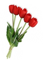 Kytica červených gumených tulipánov 39 cm silikón Kytica červených gumených tulipánov 39 cm silikón