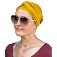 Medový turban Sara 275 z bavlny, jarná čiapka aj po chemoterapii Medový turban Sara 275 z bavlny, jarná čiapka aj po chemoterapii