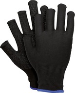 Ochranné rukavice REIS POLFINGER-DOT, čierne, 12 párov, veľkosť 7 Ochranné rukavice REIS POLFINGER-DOT, čierne, 12 párov, veľkosť 7