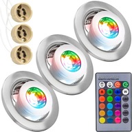 3x STROPNÝ RÁM HALOGÉNOVÉ LED GU10 SVIETIDLO STRIEBORNÁ RGB LED ŽIAROVKA S DIAĽKOVÝM OVLÁDANÍM 3x STROPNÝ RÁM HALOGÉNOVÉ LED GU10 SVIETIDLO STRIEBORNÁ RGB LED ŽIAROVKA S DIAĽKOVÝM OVLÁDANÍM
