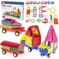 Magnetické bloky, dlaždice, 3D puzzle, auto, 72 dielikov. Magnetické bloky, dlaždice, 3D puzzle, auto, 72 dielikov.