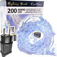SVIETLA NA VIANOČNÝ STROMČEK, DRÔTENÉ KORÁLKY, 200 LED, 8 FUNKCIÍ, MIKRO BIELY VIANOČNÝ STROMČEK SVIETLA NA VIANOČNÝ STROMČEK, DRÔTENÉ KORÁLKY, 200 LED, 8 FUNKCIÍ, MIKRO BIELY VIANOČNÝ STROMČEK
