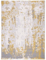Moderný žltý koberec s krátkym vlasom 80x140