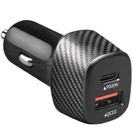 RÝCHLA NABÍJAČKA DO AUTO USB-C + USB PD QC RÝCHLA NABÍJAČKA DO AUTO USB-C + USB PD QC