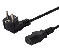 Napájací kábel Schuko samec - IEC C13, lomený, 3m, CL-146