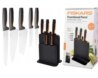 Súprava FISKARS FF Sada 5 kusov nožov so špičkou v čiernom bloku Súprava FISKARS FF Sada 5 kusov nožov so špičkou v čiernom bloku
