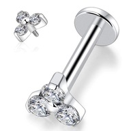 LABRET KVETOVÁ NÁUŠNICE STRIEBORNÉ UŠKO HELIX ZIRCONIA TITANIUM 1,2/6 LABRET KVETOVÁ NÁUŠNICE STRIEBORNÉ UŠKO HELIX ZIRCONIA TITANIUM 1,2/6
