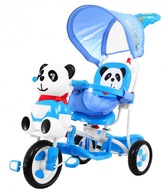 3-kolesový detský bicykel Panda Blue + Sounds + Canopy + Barrier +