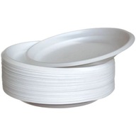Jednorazový tanier biely plastový 22cm 100 ks