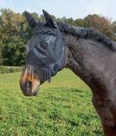 Maska proti hmyzu pre koňa s ušami a strapcami, čierna, veľ. Full, Cov