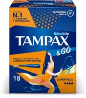TAMPÓNY TAMPAX & GO SUPER PLUS S APLIKÁTOROM 18 KS TAMPÓNY TAMPAX & GO SUPER PLUS S APLIKÁTOROM 18 KS