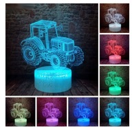 LED 3D hologramová stolná lampa TRAKTOR, 7 farieb, USB s vypínačom LED 3D hologramová stolná lampa TRAKTOR, 7 farieb, USB s vypínačom