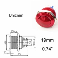 Červené štýlové tlačidlo 19 mm (0,74 palca) mm kovové Červené štýlové tlačidlo 19 mm (0,74 palca) mm kovové